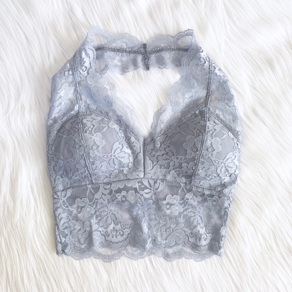NWOT Lace Halter Longline Bra or Crop Top - Picture 4 of 7
